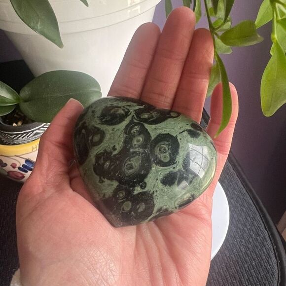 Kambaba Jasper‎ Large Chunky Heart Carving - Picture 2 of 10